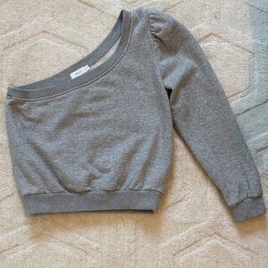 A.L.C. Heather Gray Off-Shoulder Top